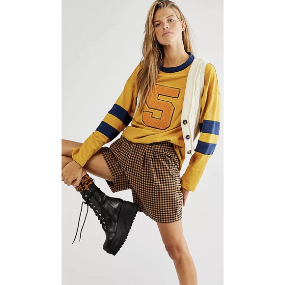 Free People Tops - Free People Midnight Rider Varsity Letter Long Sleeve Tee Shirt Small